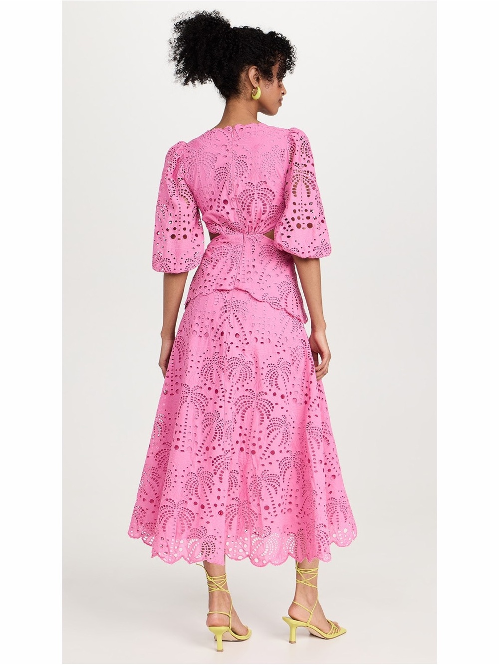 FARM Rio Pink Richilieur Midi Dress Size Small - Picture 2 of 14